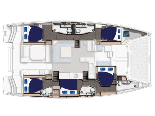 Catamaran  Moorings 5000-6 Boat layout
