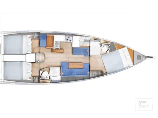 Sailboat Jeanneau Sun Odyssey 410 Plan du bateau