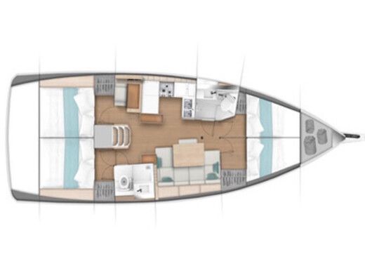 Sailboat Jeanneau Sun Odyssey 440 Σχέδιο κάτοψης σκάφους