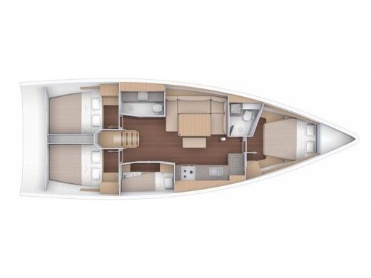Sailboat Dufour Dufour 430 Grand Large Plattegrond van de boot