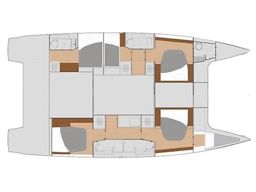 Catamaran Fountaine Pajot Saona 47 Plattegrond van de boot