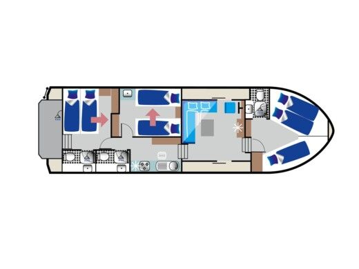 Motorboat  Kormoran 1280 Boot Grundriss