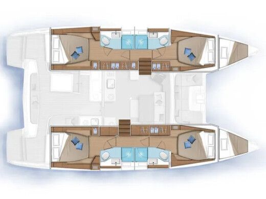 Catamaran  Lagoon 46 Boat layout