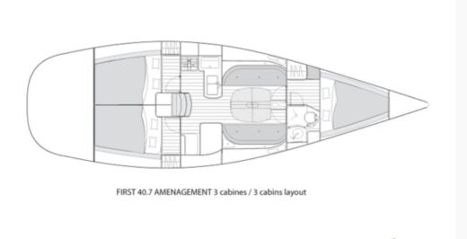 Sailboat Beneteau First 40.7 Boot Grundriss