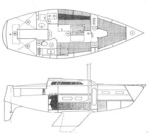 Sailboat Jeanneau Aquila boat plan