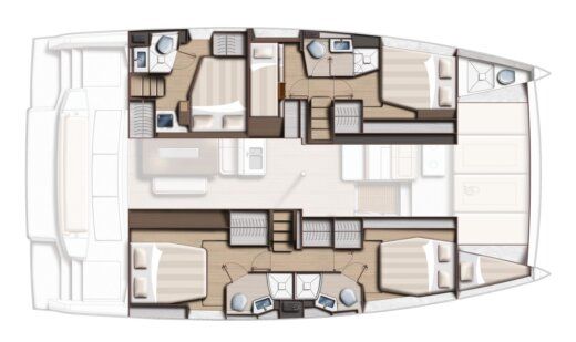 Catamaran  Bali 4.6 Nadir Plano del barco