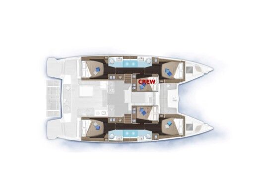 Catamaran  Lagoon 51 Σχέδιο κάτοψης σκάφους