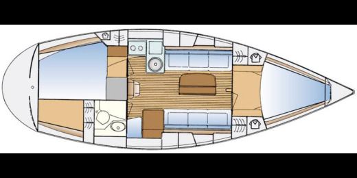 Sailboat Bavaria 33 Cruiser Plano del barco