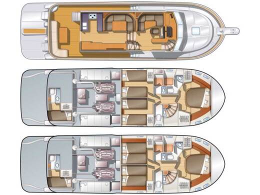 Motorboat Adagio Yachts Europa 51.5 Plattegrond van de boot