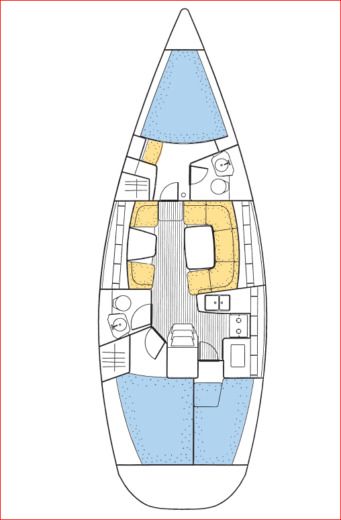 Sailboat Jeanneau Sun odyssey 40 Plan du bateau