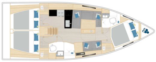 Sailboat Hanse Hanse 360 Boot Grundriss