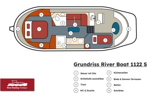 Motor Yacht Motoryacht River Boat 1122 S Plattegrond van de boot