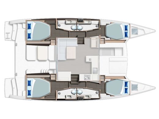 Catamaran  Sunsail 424/4/4 Boat layout
