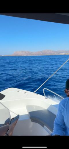 Chania Old Port Without license Kreta Mare 550 no licence needed boat alt tag text