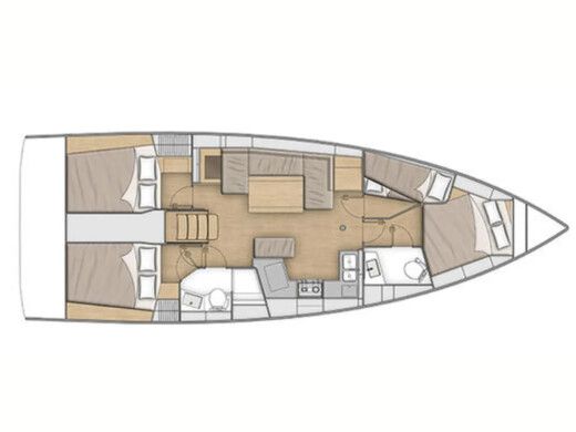 Sailboat  Oceanis 40.1 Boot Grundriss