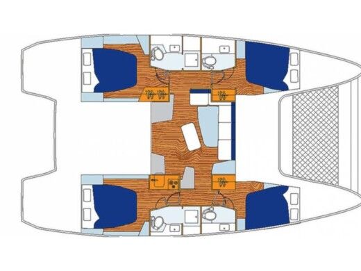 Catamaran Sunsail 424 Boat layout