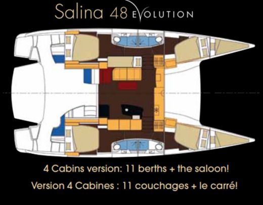 Catamaran Fountaine Pajot Salina 48 Boat design plan