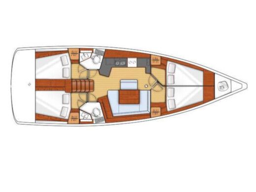 Sailboat Beneteau Oceanis 45 Plattegrond van de boot