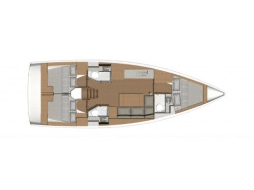 Sailboat  Dufour 390 Grand Large Σχέδιο κάτοψης σκάφους