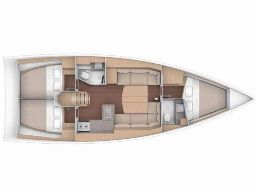 Sailboat  Dufour 390 Grand Large[G] Boat layout