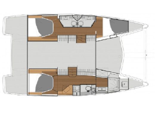 Catamaran Fountaine Pajot Lucia 40 Plano del barco