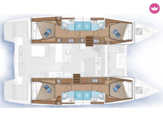 Catamaran  Lagoon 46  Boat layout