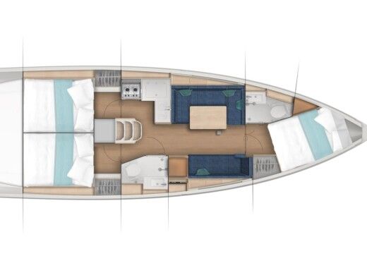 Sailboat  Sunsail 38.0 Boot Grundriss
