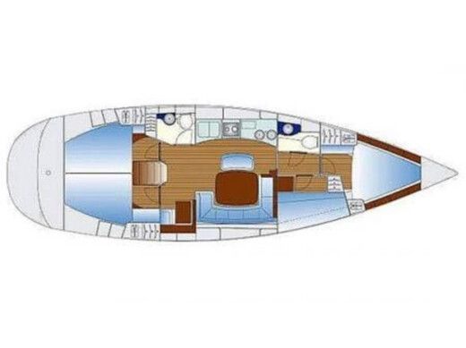 Sailboat BAVARIA 44 Plattegrond van de boot