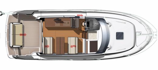 Motorboat Jeanneau NC9 Plattegrond van de boot