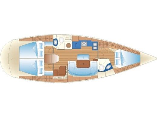 Sailboat Bavaria 42 Boot Grundriss