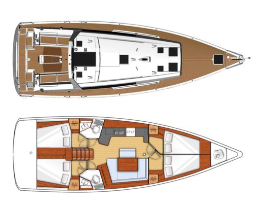 Sailboat Beneteau oceanis 45 Plan du bateau