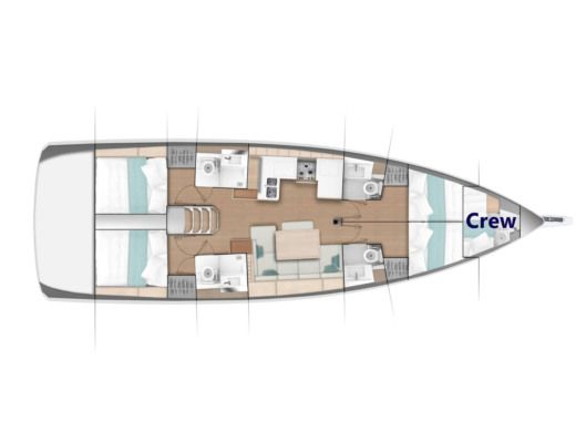 Sailboat Jeanneau Sun Odyssey 490 Boot Grundriss