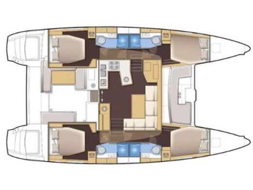 Catamaran  Lagoon 450  Flybridge Boot Grundriss