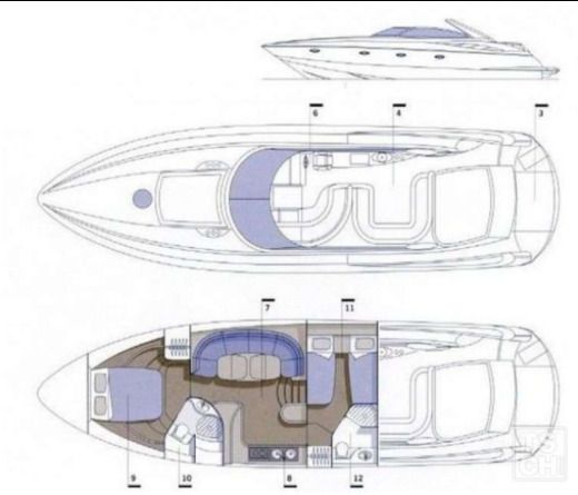 Motor Yacht Sunseeker Camargue 50 Plattegrond van de boot