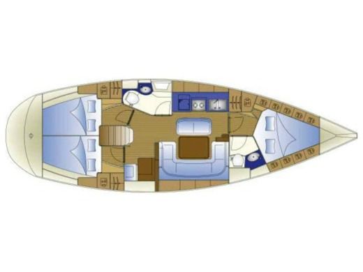 Sailboat Bavaria Cruiser 40 Plattegrond van de boot