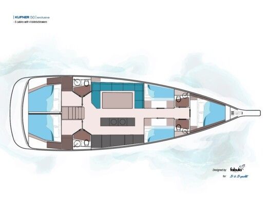 Sailboat  D&D Kufner 50 I. Plano del barco