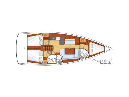 Sailboat BENETEAU OCEANIS 41 Σχέδιο κάτοψης σκάφους
