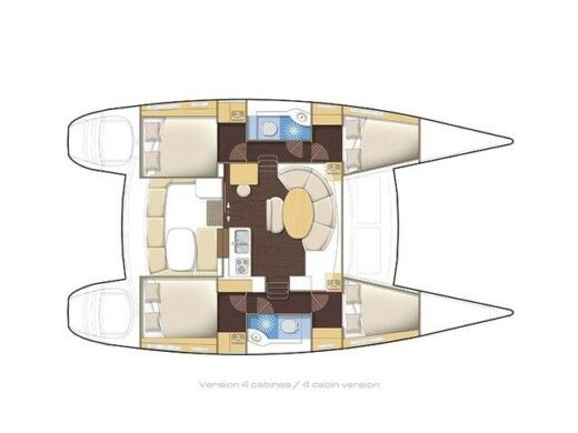 Catamaran LAGOON 380 S2 Plattegrond van de boot