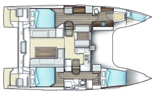 Catamaran Nautitech 40 Open Boat layout