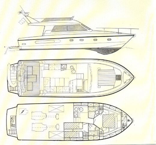 Motorboat Della Pasqua & Carnevali DC13 Planimetria della barca