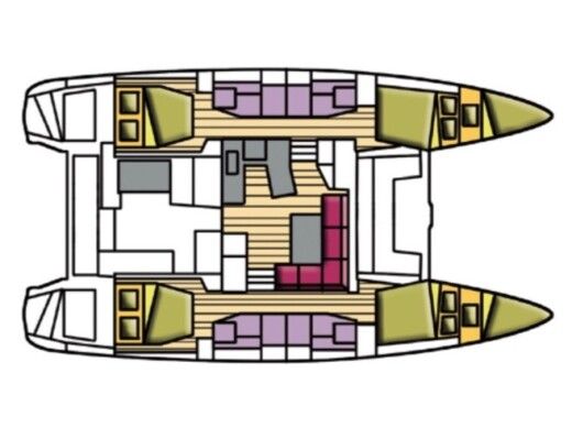 Catamaran  Lagoon 42 Boot Grundriss