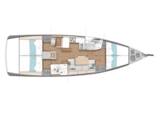 Sailboat Jeanneau Sun Odyssey 440 Σχέδιο κάτοψης σκάφους