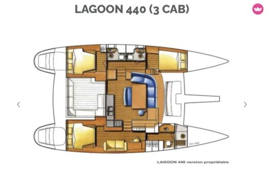Catamaran Lagoon Lagoon 440 Σχέδιο κάτοψης σκάφους