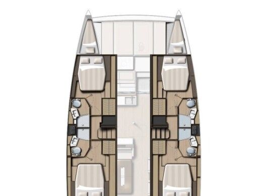 Catamaran  Bali 4.4 Plattegrond van de boot