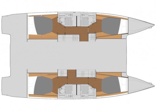 Catamaran Fountaine Pajot Astréa 42 Plattegrond van de boot