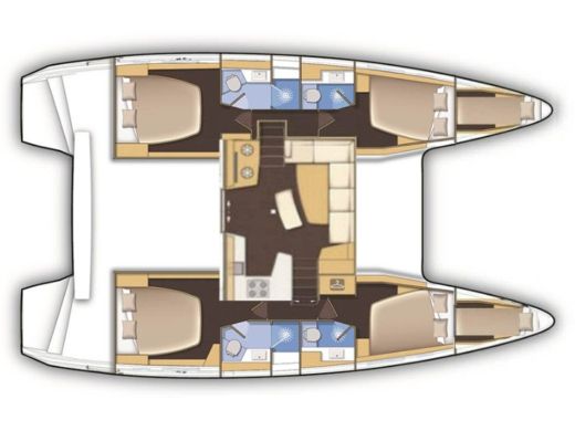 Catamaran Lagoon Lagoon 42 Boot Grundriss