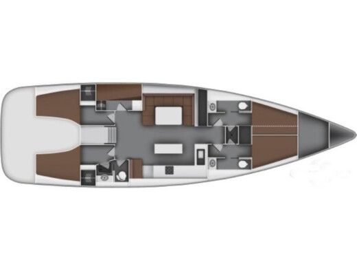Sailboat BAVARIA 55 CRUISER Σχέδιο κάτοψης σκάφους