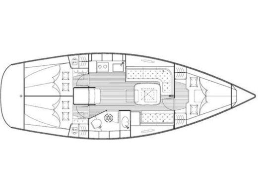 Sailboat  Bavaria 35 Cruiser Plattegrond van de boot