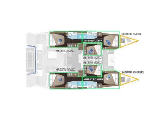 Catamaran  Lagoon 51 Boat layout
