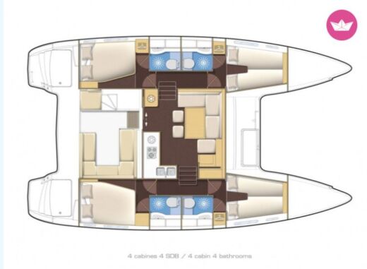 Catamaran Lagoon Lagoon 400 Plattegrond van de boot